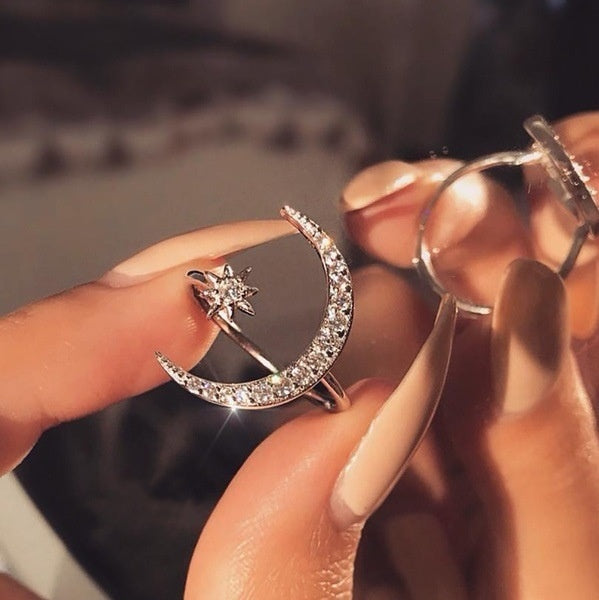 Diamantring Halbmond & Stern