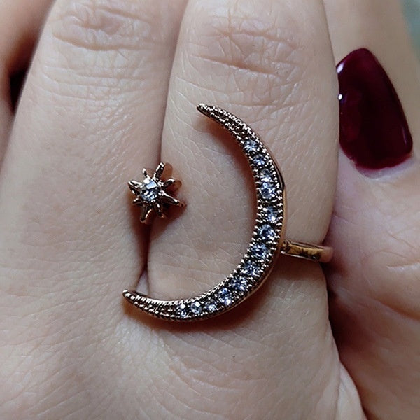 Diamantring Halbmond & Stern